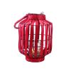 20" Tropicalia Blush Red Cabana Tiki Bar Candle Lantern Holder