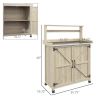 Potting Bench With Storage Cabinet