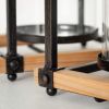 Sullivans Set Of 2 Black Metal Hurricane Lanterns (21.5" & 17.5")