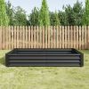 Black Metal Outdoor Raised Planter (6 x 3 x 1 ft)