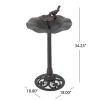 Lancaster Outdoor Aluminum & Iron Top Bronze Bird Bath
