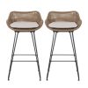 Wicker & Iron Outdoor Barstools (Set of 2)