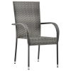 9 Piece Grey & Black Rattan Patio Dining Set