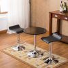 Baxton Black Bar Table & 2 Swivel Stools Set - Adjustable Height