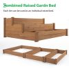 48.6 x 48.6 x 21in Brown Wooden Raised Garden Bed
