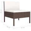 10 Piece Brown Rattan Garden Lounge Set With Cushions