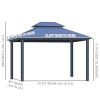 10' x 12' Hardtop Polycarbonate Double Roof Gazebo