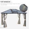 10' x 12' Hardtop Polycarbonate Roof Gazebo With Netting
