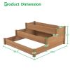 48.6 x 48.6 x 21in Brown Wooden Raised Garden Bed