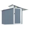 Gray Garden Storage Shed 106.3"x 51.2"x 82.1" Galvanized Steel