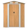 Light Brown Garden Shed 75.6"x 75.2"x 87.8" Made From Galvanized Steel
