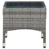 2 Piece Garden Lounge Set with Cushion Poly Rattan Gray