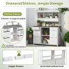 Garden Potting Bench Table Rustic & Sleek Design With Multiple Drawers & Shelves