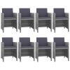 9 Piece Rattan Outdoor Dining Set with Cushions