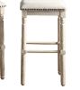 Arnhem Wood Upholstered Bar Stools, Set of 2, Tan