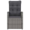 7 Piece Poly Rattan Gray Patio Dining Set With Cushions