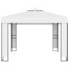 Gazebo with Double Roof 9.8'x9.8' White