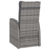 7 Piece Poly Rattan Gray Patio Dining Set With Cushions