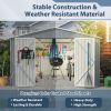 10 x 8 Ft Grey Metal Outdoor Storage Shed With Lockable Doors