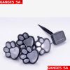 Solar-Powered Lawn Lights With Cat & Dog Paw Print Design For Garden Decoration
