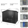 Outdoor Storage Metal Shed 8.2'x 6.2' With Lockable Door