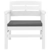 3 Piece Garden Lounge Set Plastic White