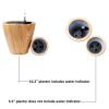 2-Pack 10" Self-Watering Planters | Light Wood Finish Plastic Pots