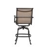 Set Of 2 Patio Outdoor Aluminum Sling Swivel Bar Stools