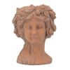 Brown Head Bust Cement Outdoor Patio Planter