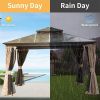Hardtop Double Roof Gazebo With Netting & Curtains