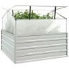 Garden Raised Bed With Greenhouse 39.4"x39.4"x33.5"