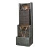 39.3" Modern Outdoor Waterfall Fountain With LED Lights