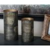 DecMode Set Of 3 Copper Metal Leaf Candle Lanterns