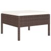 10 Piece Brown Rattan Garden Lounge Set With Cushions