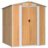 Light Brown Garden Shed 75.6"x 75.2"x 87.8" Made From Galvanized Steel