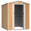 Light Brown Garden Shed 75.6"x 75.2"x 87.8" Made From Galvanized Steel