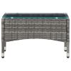 2 Piece Garden Lounge Set with Cushion Poly Rattan Gray