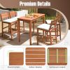 Rectangular Eucalyptus Wood Outdoor Bar Height Dining Table For 4 | 48 x 24 Inch