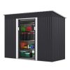 4.2 x 9.1 Ft Dark Gray Metal Tool Shed With Lockable Doors & Vents