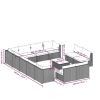 13 Piece Rattan Garden Lounge Set With Cushions