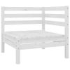 5 Piece Patio Lounge Set Solid Pinewood White