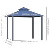 10'x10' Hardtop Polycarbonate Double Roof Gazebo With Curtains & Netting