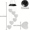 Heart-Shaped Wind Chimes With Color-Changing LED Solar Lights For Garden Décor