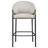 Beige and Glossy Black Sloped Arm Bar Stools (Set of 2)