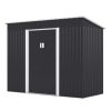 4.2 x 9.1 Ft Dark Gray Metal Tool Shed With Lockable Doors & Vents