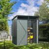5Ft x 3Ft Gray Outdoor Metal Storage Shed With Transparent plate
