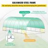 Walk-In Tunnel Greenhouse 20x10x7 Ft With Galvanized Steel Hoops, 3 Top Beams & Diagonal Poles