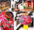 Green Handcrafted Floral Chinese Lantern For Home & Garden Decor