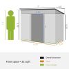 7' x 4' Metal Outdoor Storage Shed With Sliding Doors & Air Vents
