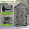 39.56"L x 22.04"W x 68.89"H Outdoor Storage Gray Wooden Cabinet Shed